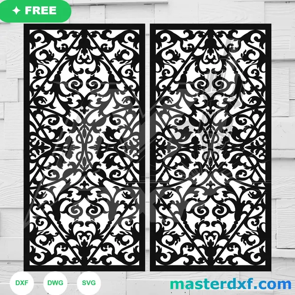 Free Diamond Damask Trellis DXF Panel for CNC Doors DXF File